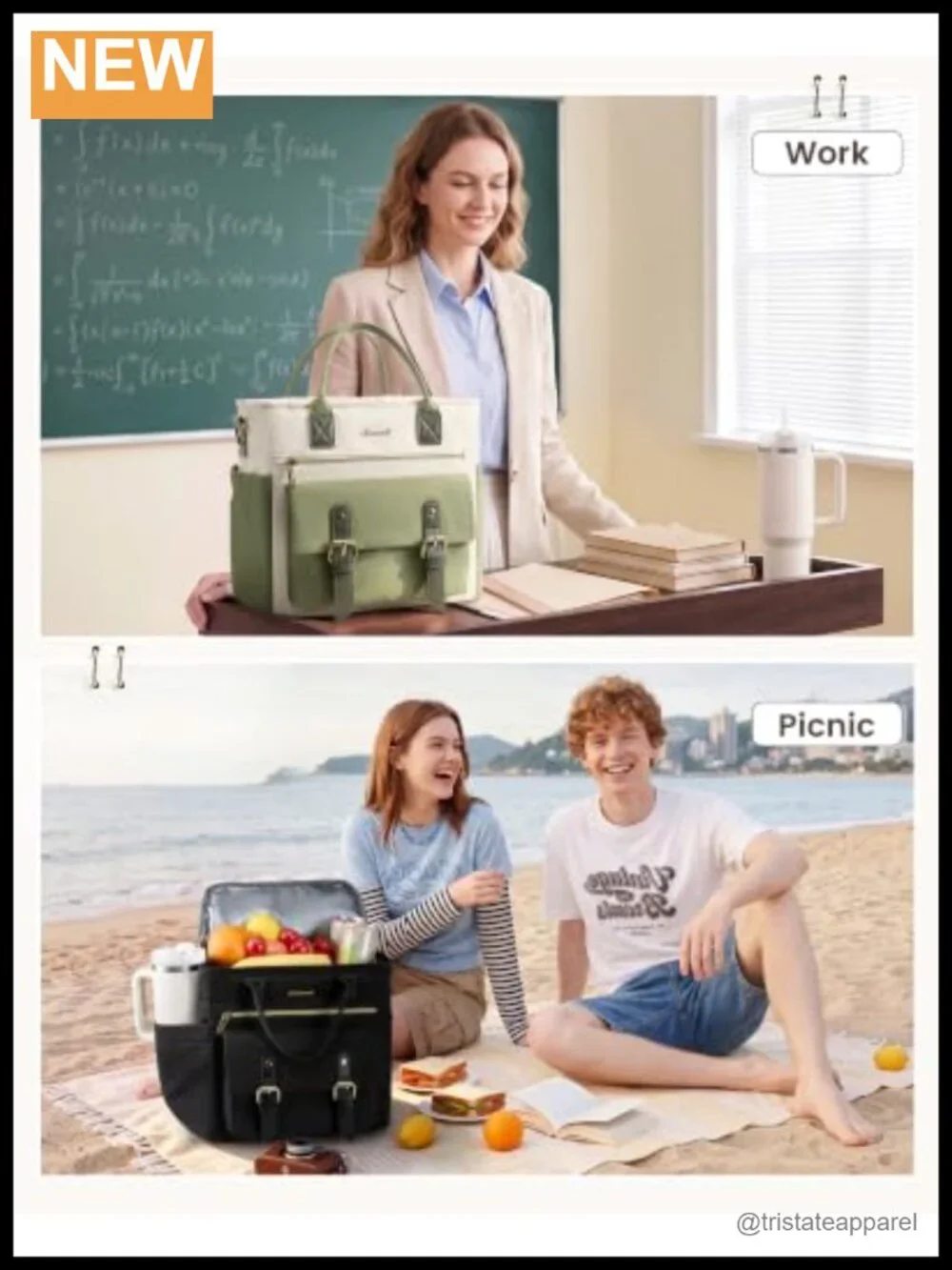 Insulated Lunch Bag Large Capacity Leakproof Thermal Work Tote